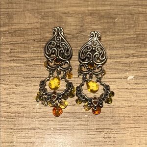 Elegant Silver and Gold Dangle Earrings